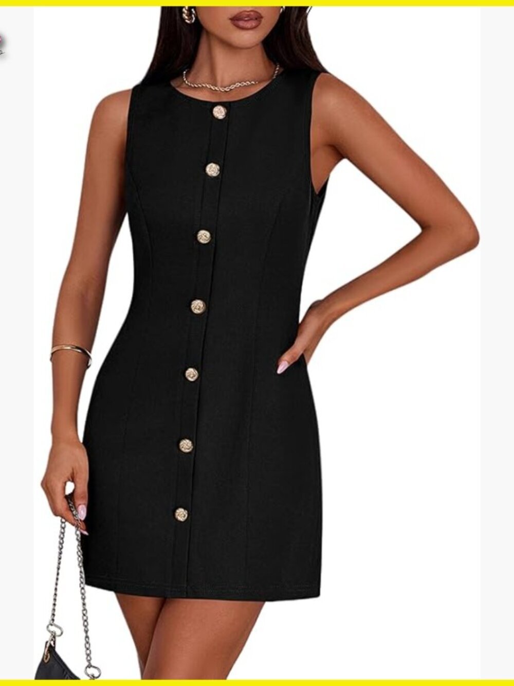 Sleeveless Button Down Work Dress Elegant Business Formal Office Outfit